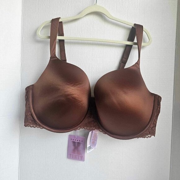 Savage X Fenty, Women's Curvy Microfiber & Lace Balconette-Brown. Size:40DD. NWT - Picture 1 of 16